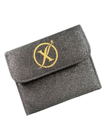 Eyelash Tweezer Case glitter black and gold